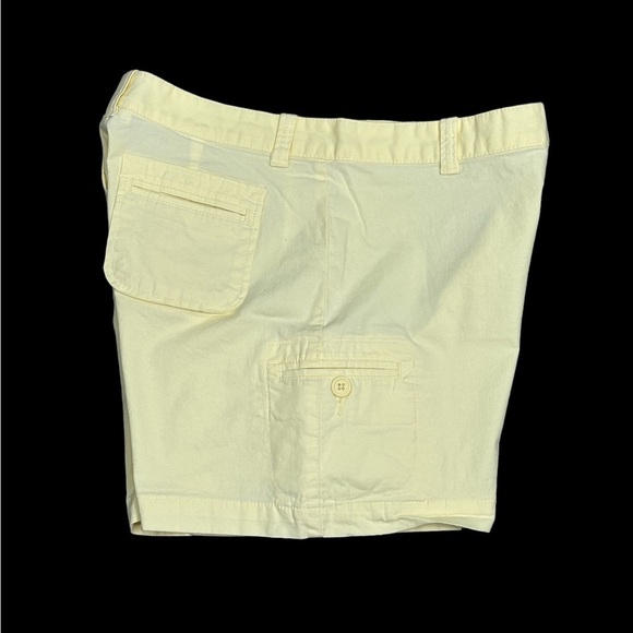 Women's Lee 10 Medium Chino Khakis Shorts Pastel Yellow Twill High Rise Stretch - Picture 4 of 8